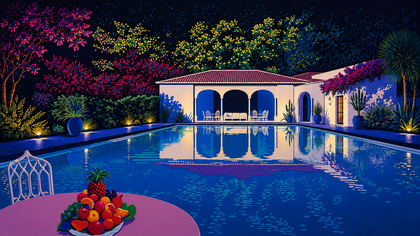 Midnight Villa - Neon Riviera Beverly Walls
