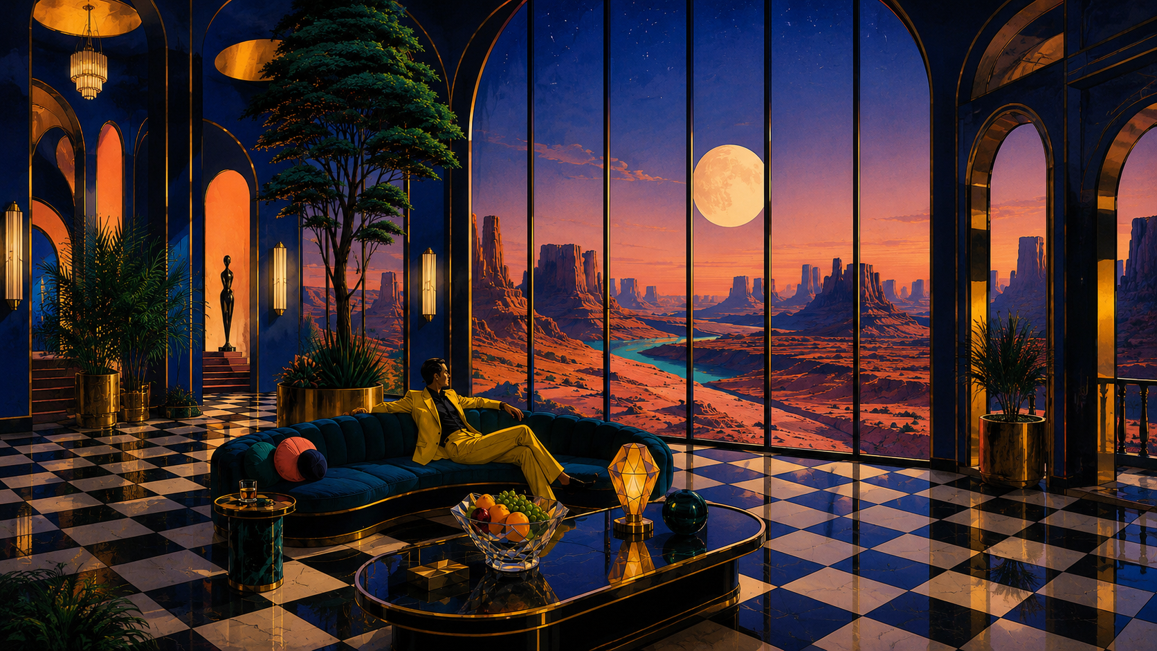 Desert Moon - Neon Riviera Beverly Walls