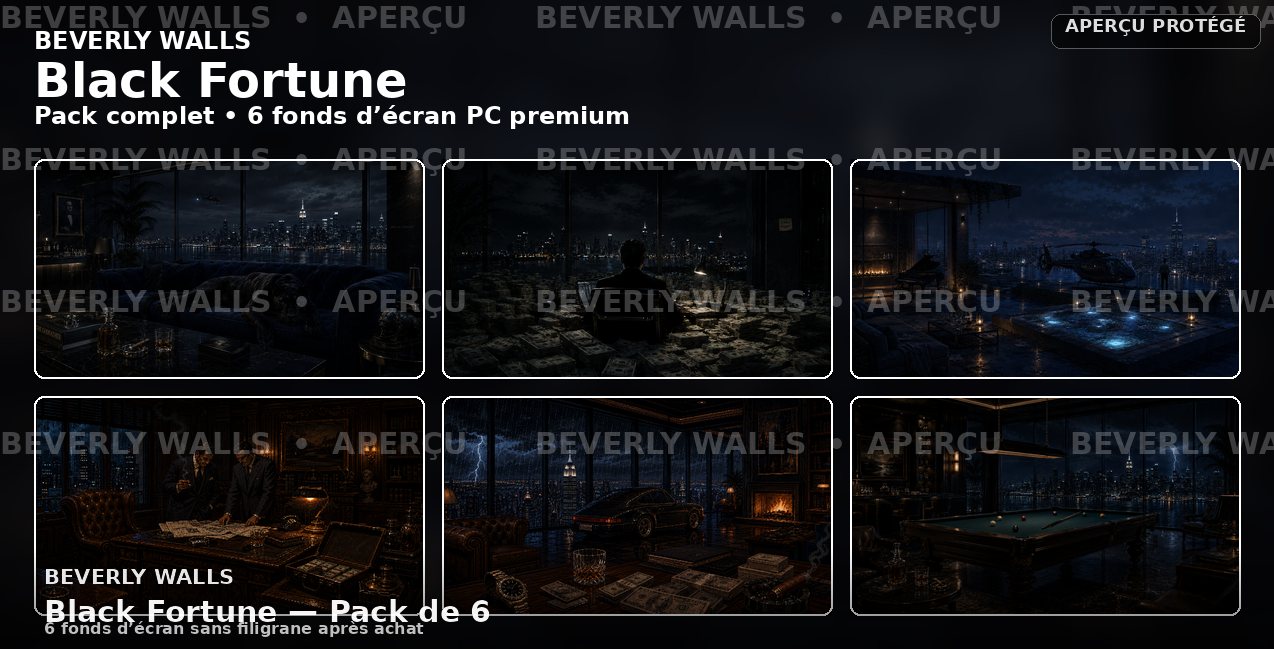 Black Fortune - Pack de 6 fonds d’écran PC Beverly Walls