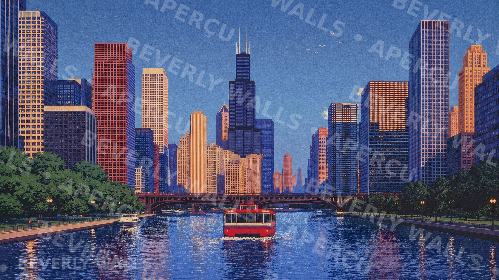 Chicago River - aperçu protégé Beverly Walls