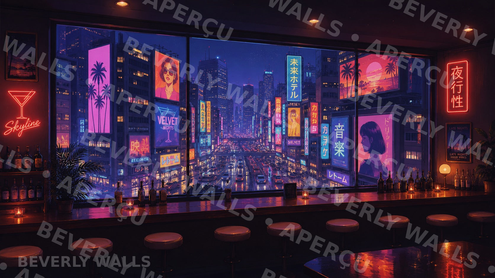 Tokyo Lights - aperçu protégé Beverly Walls