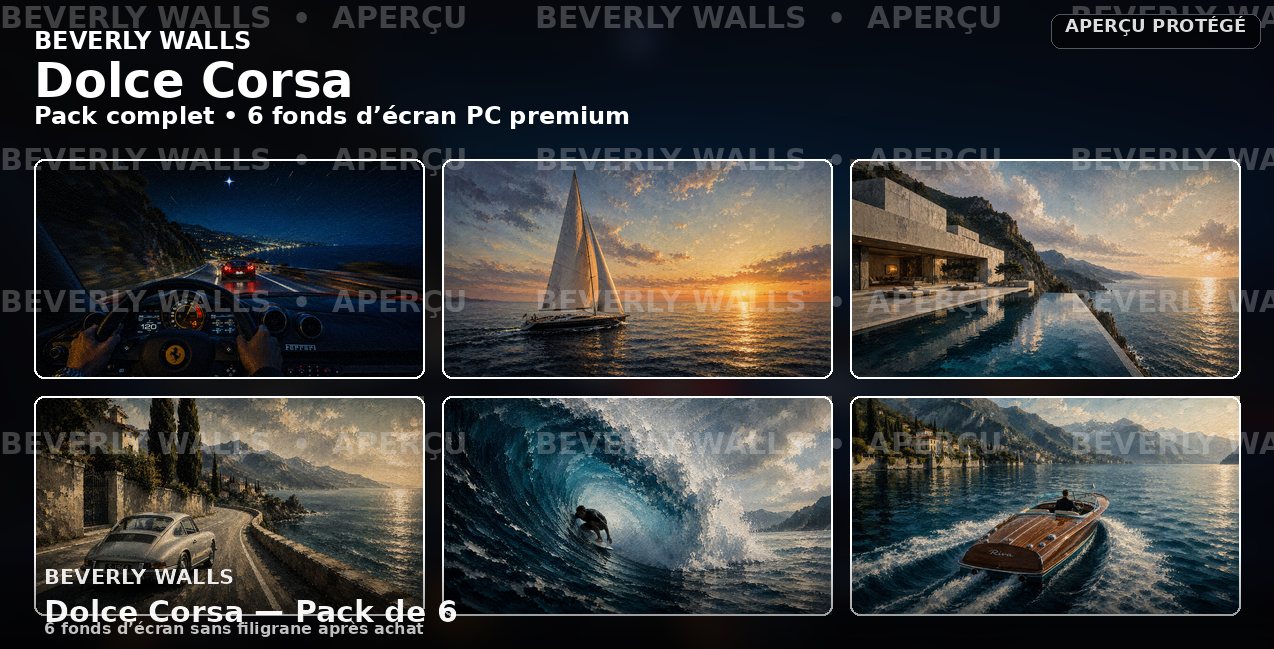 Dolce Corsa - Pack de 6 fonds d’écran PC Beverly Walls