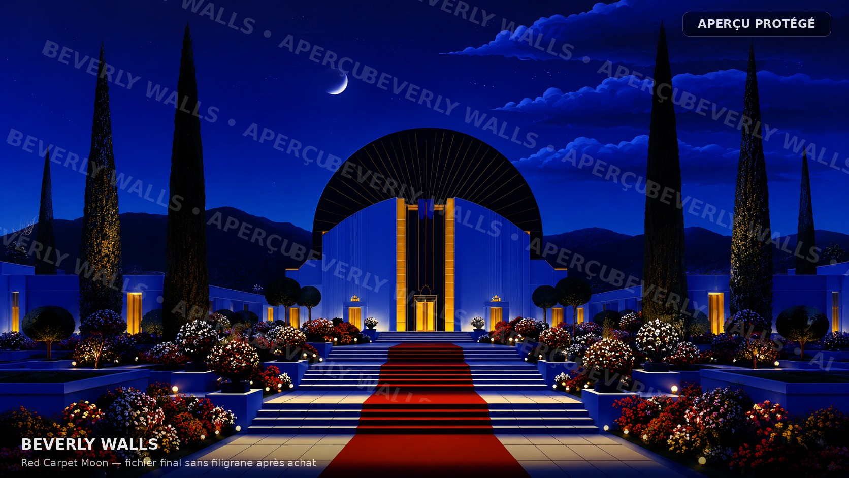 Red Carpet Moon - aperçu protégé Beverly Walls