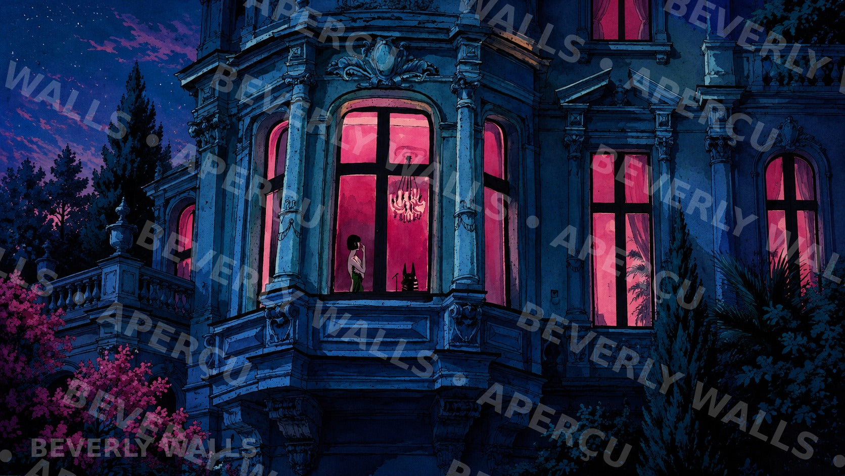 Rose Mansion - aperçu protégé Beverly Walls
