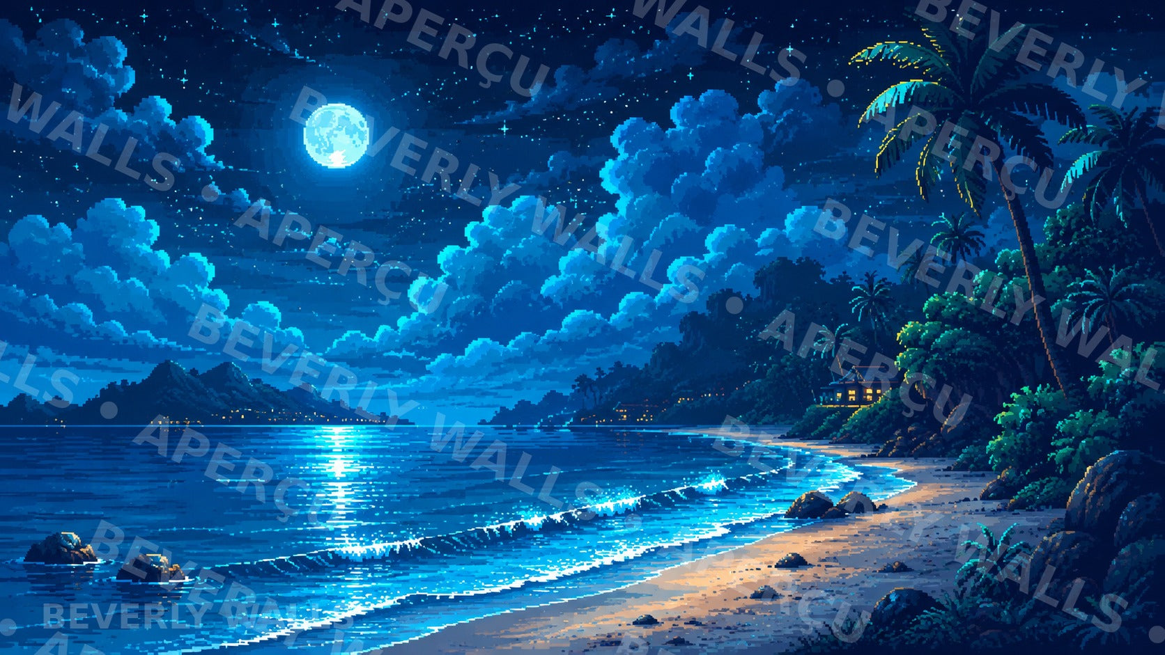 Blue Paradise - aperçu protégé Beverly Walls