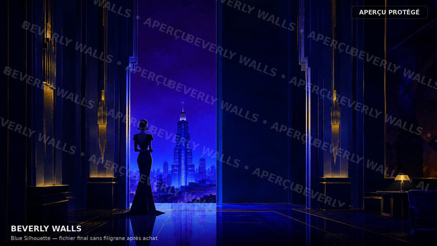 Blue Silhouette - aperçu protégé Beverly Walls