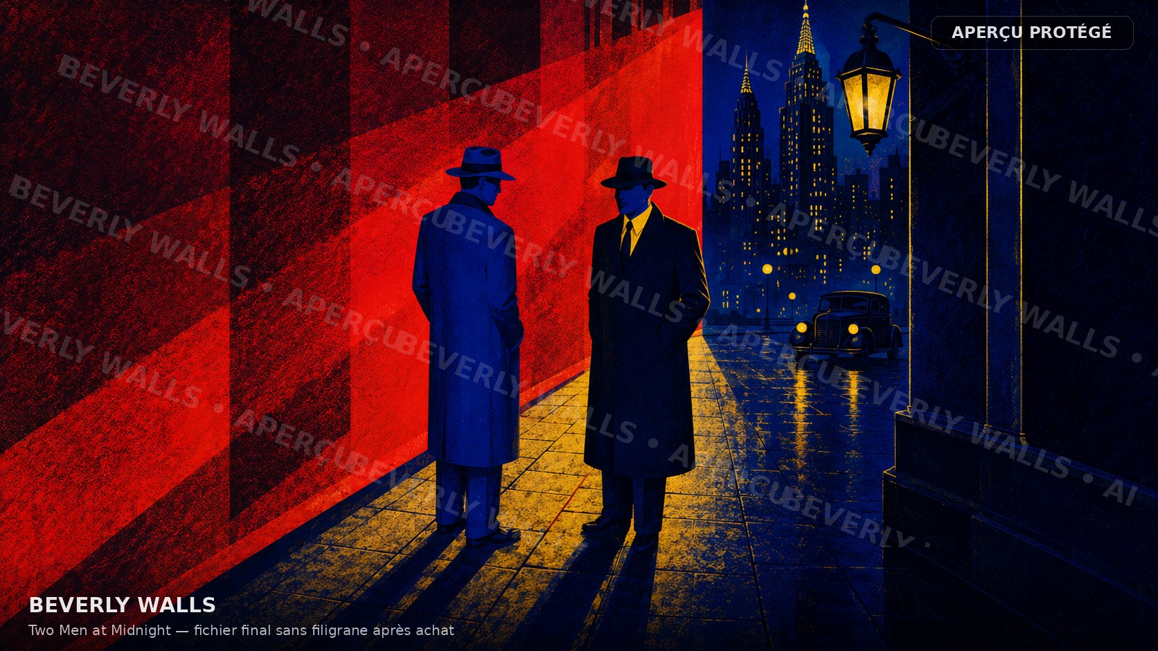 Two Men at Midnight - aperçu protégé Beverly Walls