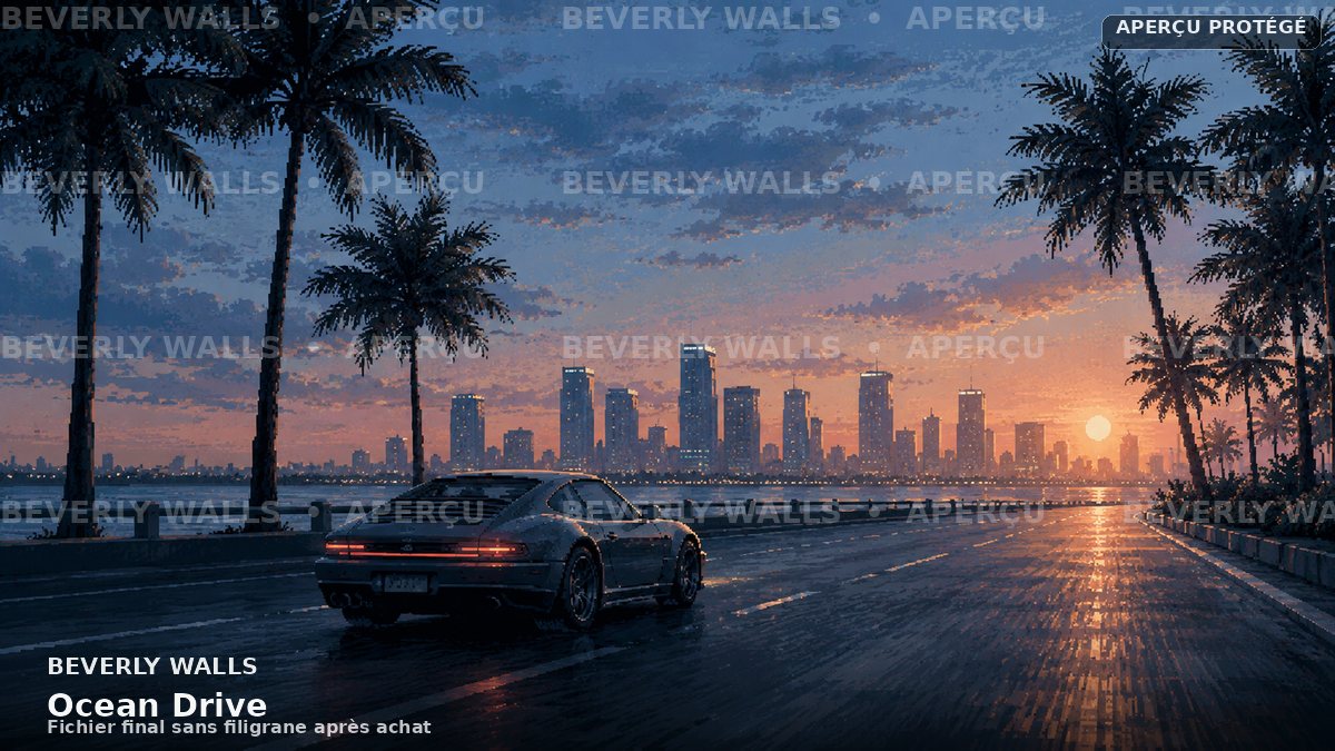 Ocean Drive - aperçu filigrané Beverly Walls