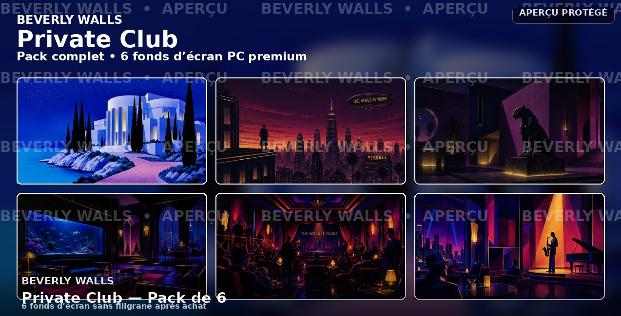 Private Club - Pack de 6 fonds d’écran PC Beverly Walls