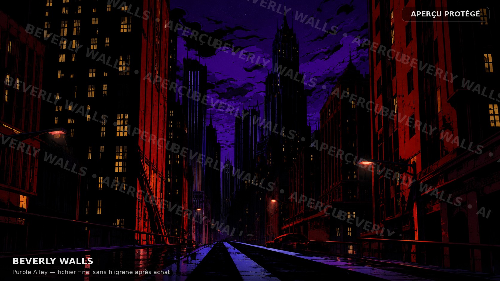 Purple Alley - aperçu protégé Beverly Walls