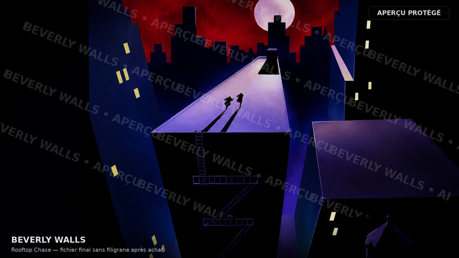 Rooftop Chase - aperçu protégé Beverly Walls