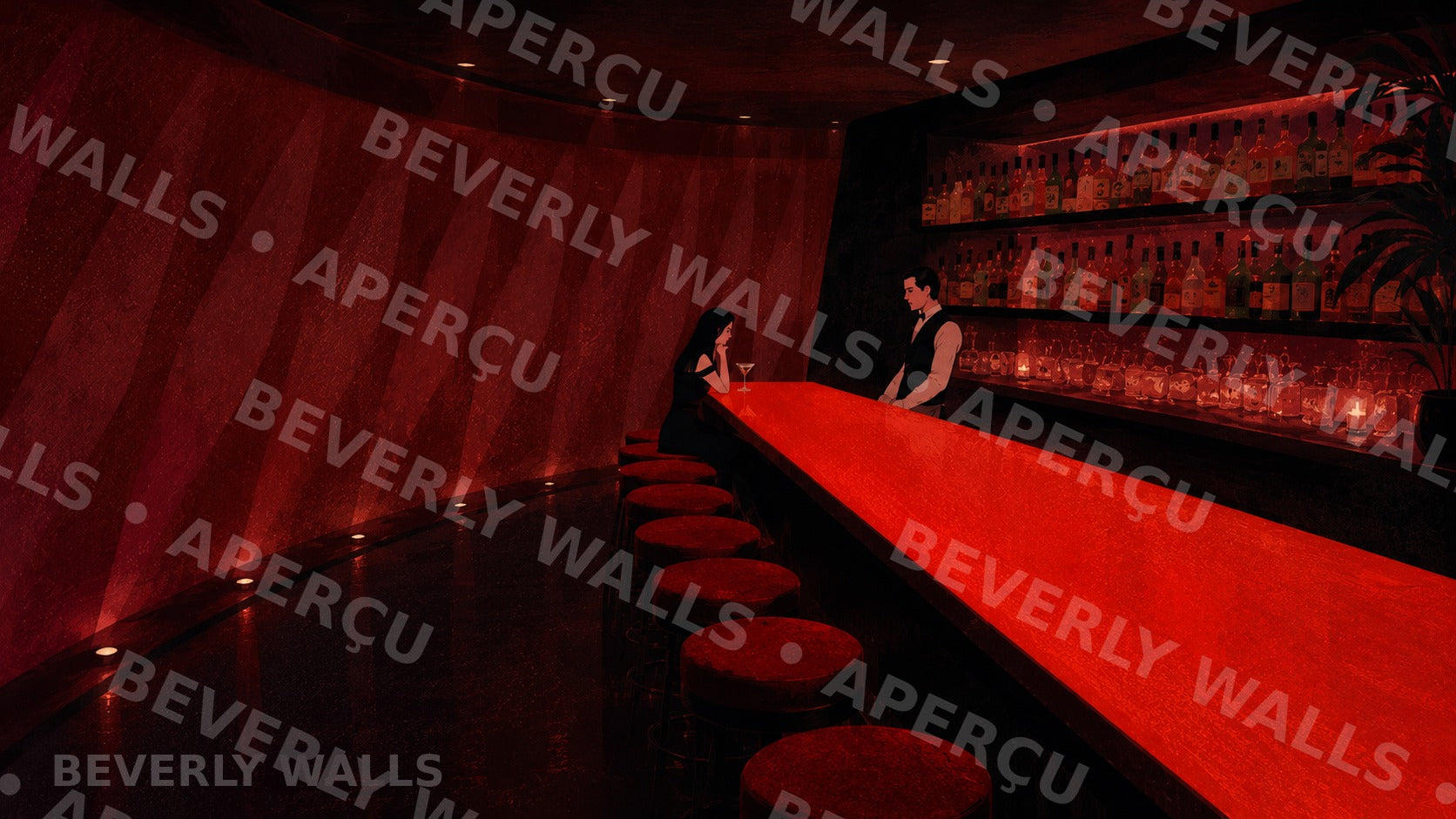 Red Bar - aperçu protégé Beverly Walls