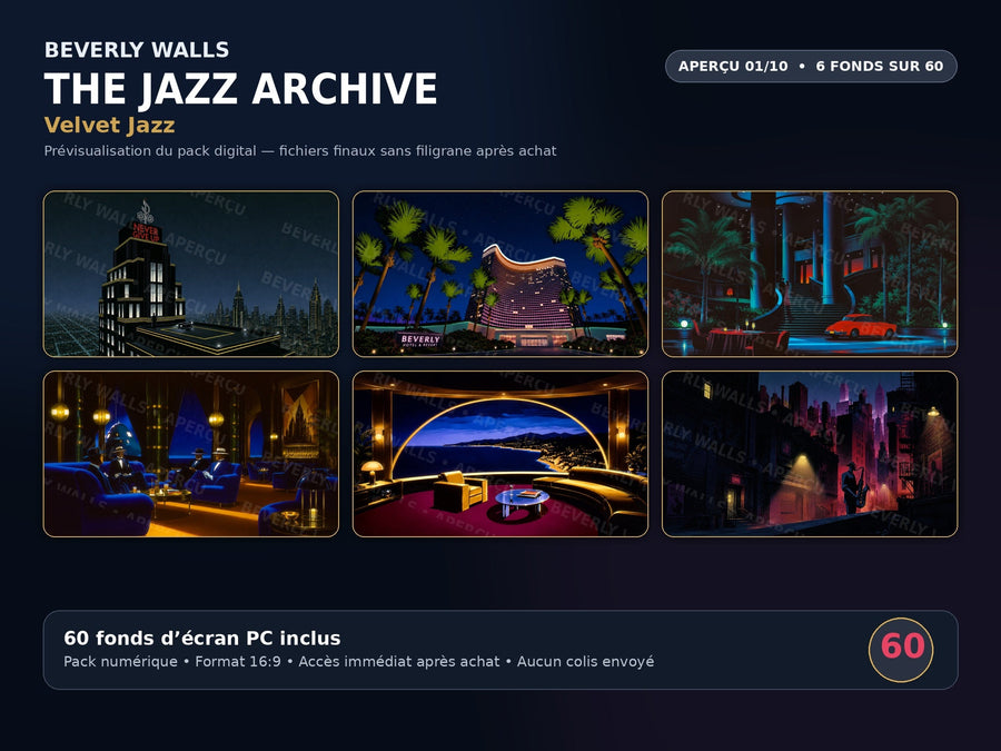 THE JAZZ ARCHIVE - aperçu 01 sur 10 - Velvet Jazz - 6 fonds d'écran PC