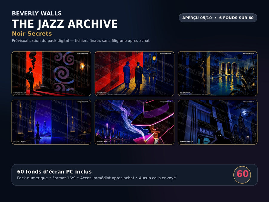 THE JAZZ ARCHIVE - aperçu 05 sur 10 - Noir Secrets - 6 fonds d'écran PC
