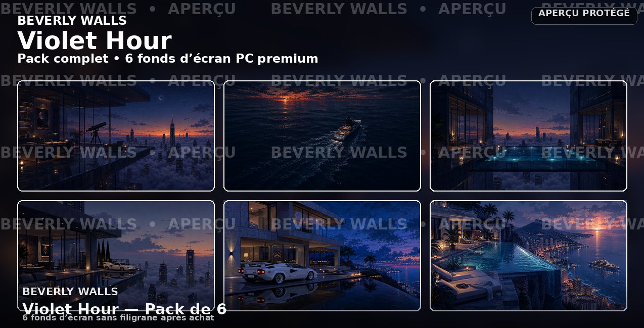 Violet Hour - Pack de 6 fonds d’écran PC Beverly Walls